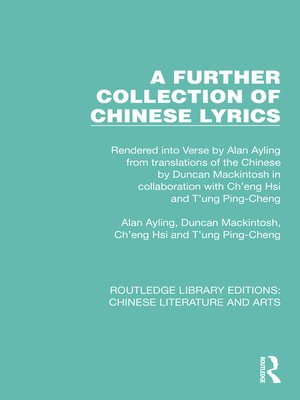 cover image of A Further Collection of Chinese Lyrics